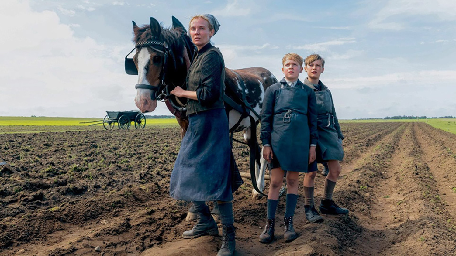Diane Kruger as Tessa Bendixen, Jasper Billerbeck as Nanning Bohm and Kian Koppke as Hermann in a scene from 