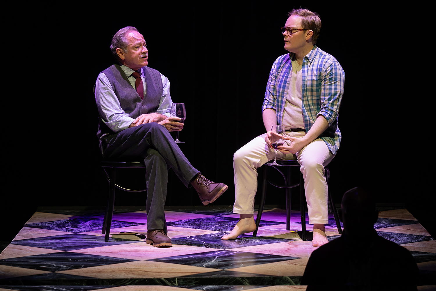 Michael McKeever as Walter Poole and Alex Weisman as Eric Glass in Zoetic Stage's 