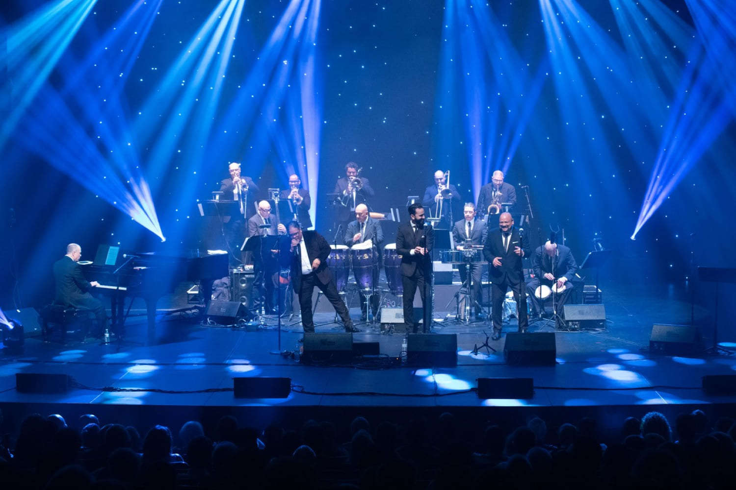 Spanish Harlem Orchestra with Oscar Hernandez (far left on piano) to perform Latin and salsa music in concert at the South Beach Jazz Festival. (Photo courtesy of George Pruitt)