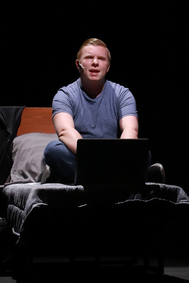 Logan Clinger as Evan Hansen in Actors' Playhouse's production of 