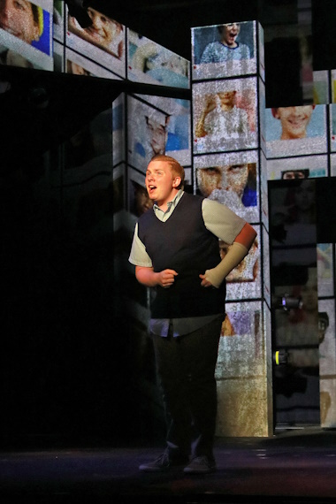 Evan Hansen (Logan Clinger). (Photo by Alberto Romeu)