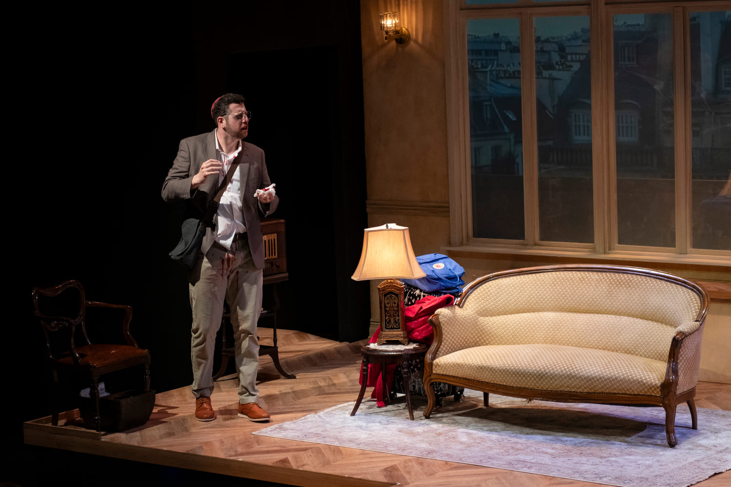 Daniel Benhamou (Jeremy Sevelovitz) pauses during a scene from 