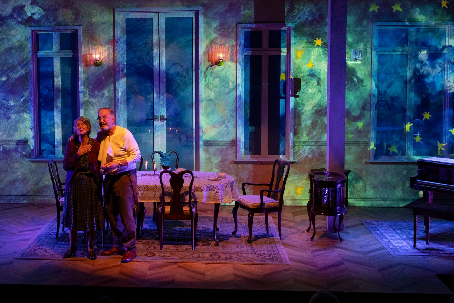 Irma Salomon (Patti Gardner) and Adolphe Salomon (Bruce Sabath) hold onto hope. (Photo by Magnus Stark)