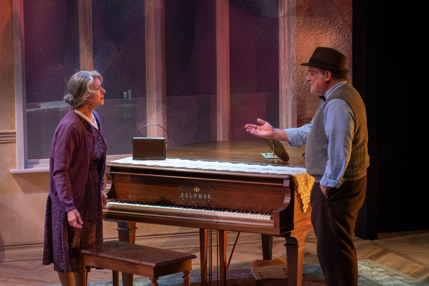 Patti Gardner as Irma Salomon and Jason Peck as Lucien Salomon. (Photo by Magnus Stark)