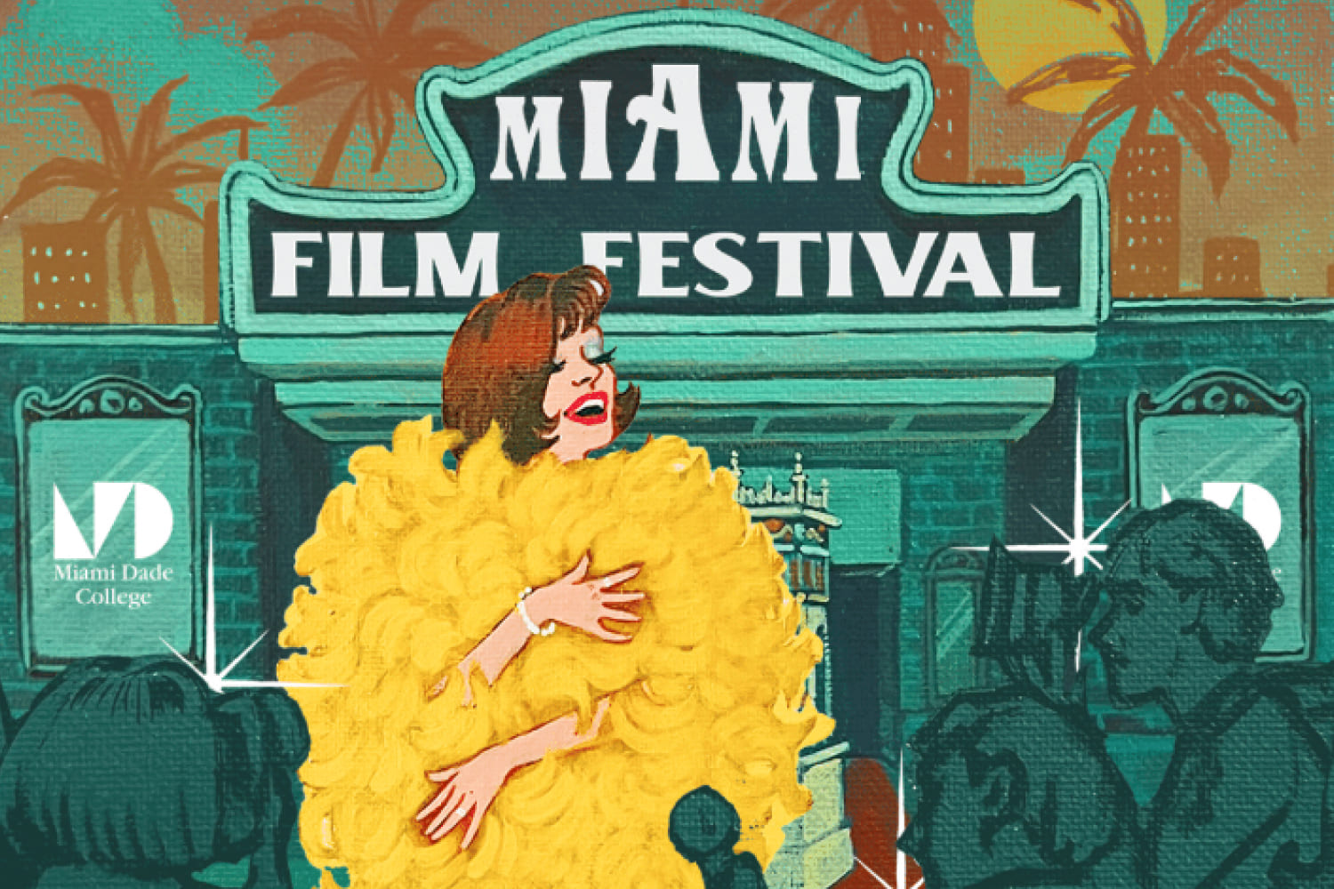 This year's poster art for the Miami Film Festival is very retro. (Credit Alexandra Hallock, courtesy of Miami Film Festival)