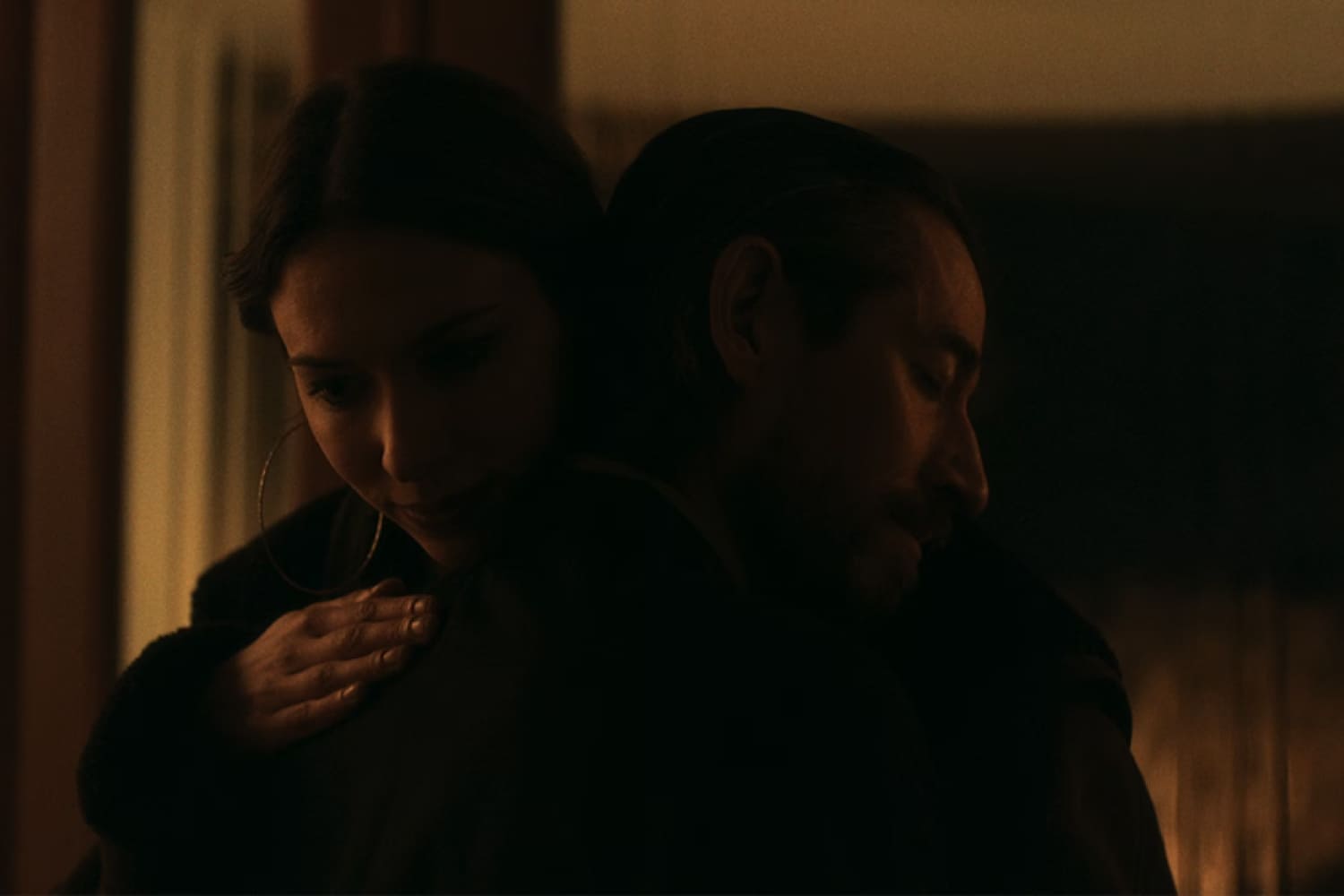 Sarah Coffey as Tess and Kenny Riches as Denny in a scene from 