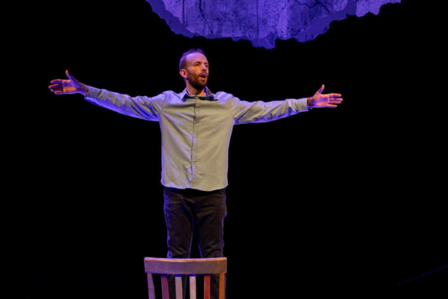 David Rosenberg has the task of taking the audience on a journey in one man's struggle to reconcile profound grief with the possibility that his story isn't yet complete. (Photo by Morgan Sophia Photography)