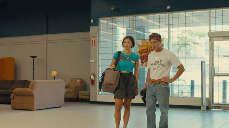 Lukita Maxwell, left, and Finn Bennett in a scene from “Backrooms.” (Photo courtesy of A24)