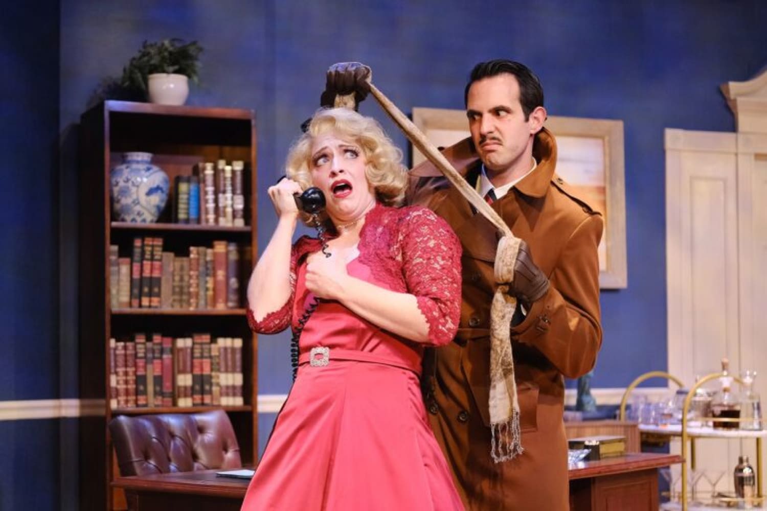 Daniel Llaca as Lesgate has Mallory Newbrough as Margot in a bind. (Photo by Javier Franceschi)