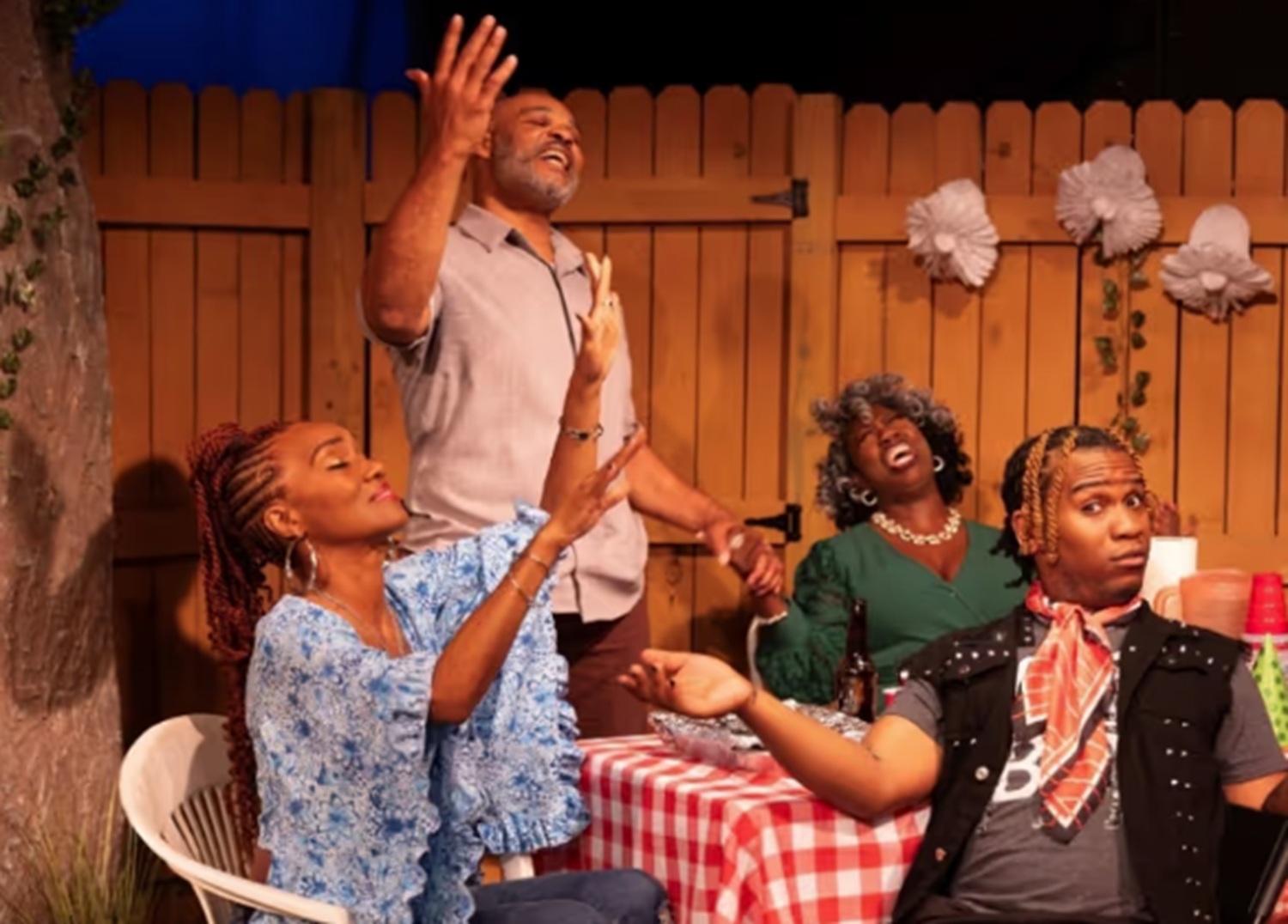 Toddra Brunson, second from left, in GableStage's production of Brévo Theatre's 