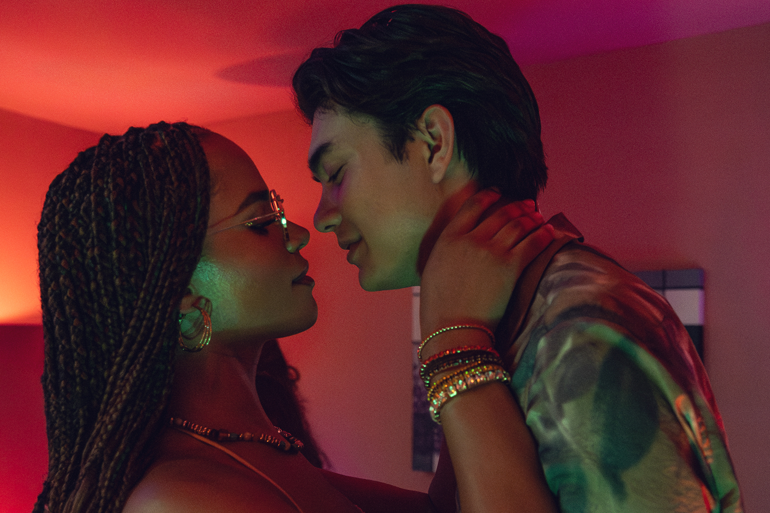 Yasmin Finney as Elle Argent and William Gao as Tao Xu in a scene from 