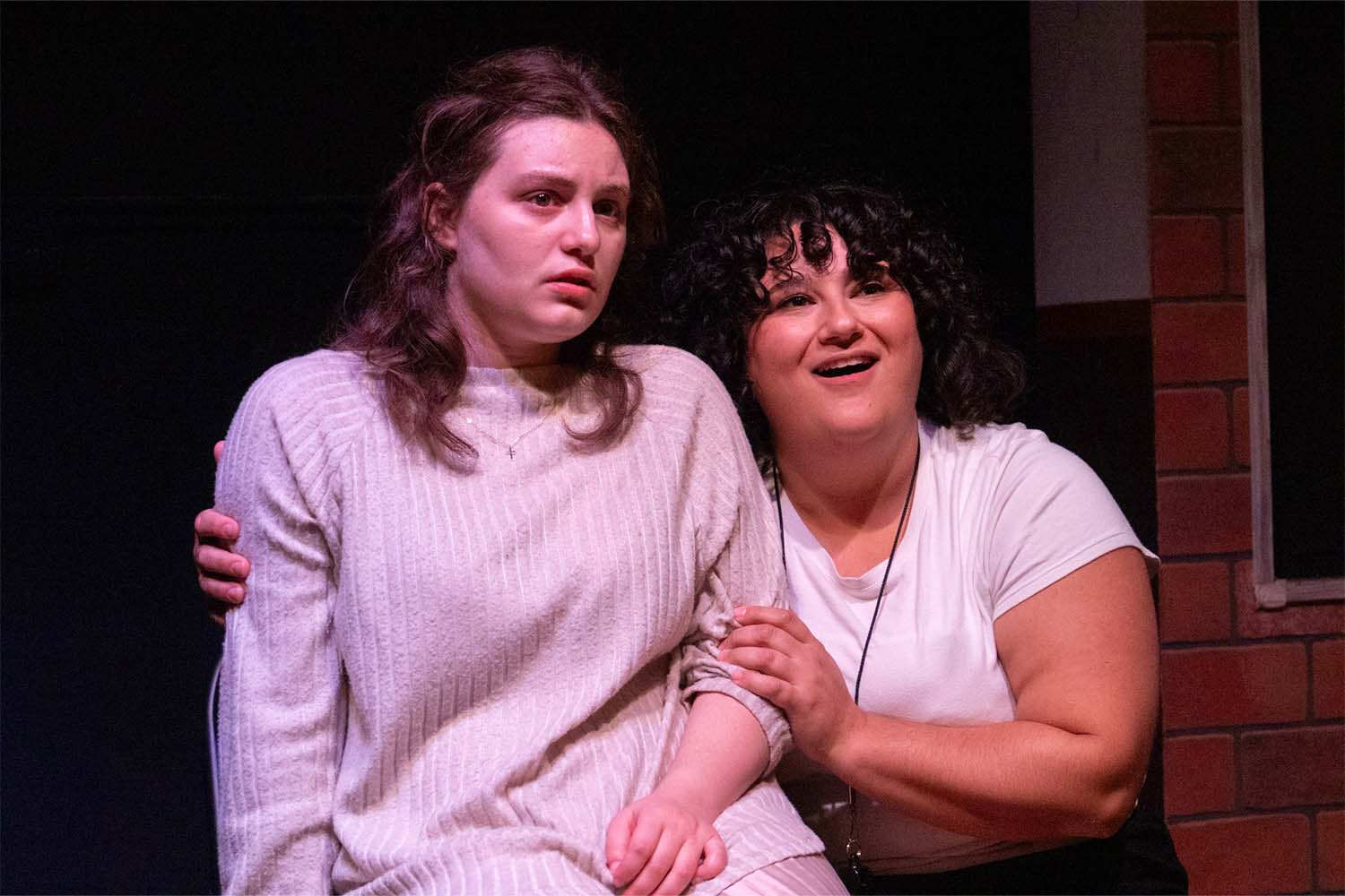 Emma Van Assche as Carrie and Anna Russell as Ms. Gardner. (Photo by Emily Rodriguez)