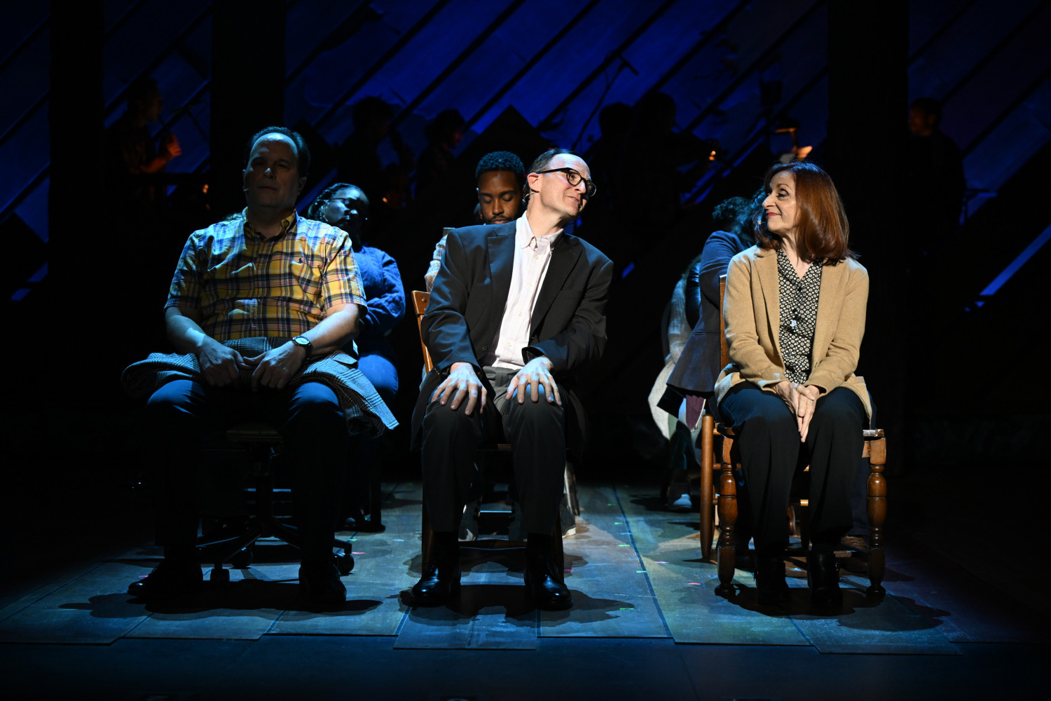 (Michael Dean Morgan, Irene Adjan and the company of Slow Burn Theatre's 