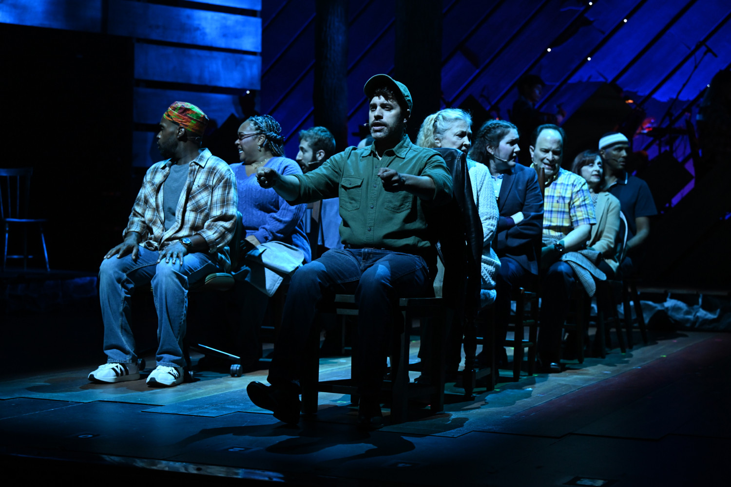 Justin Anthony Long and the company of Slow Burn Theatre's 