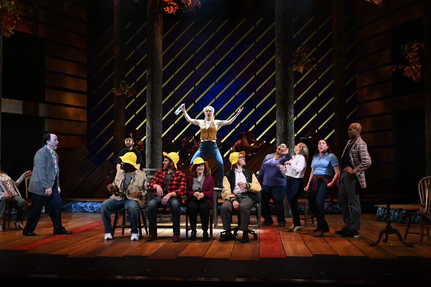 A scene from “Come From Away,” musical inspired by the true story of thousands of airline passengers stranded in a small Newfoundland town following the Sept. 11, 2001, terrorist attacks, now at Slow Burn Theatre. (Photography by Larry Marano, courtesy of Slow Burn Theatre Co.)