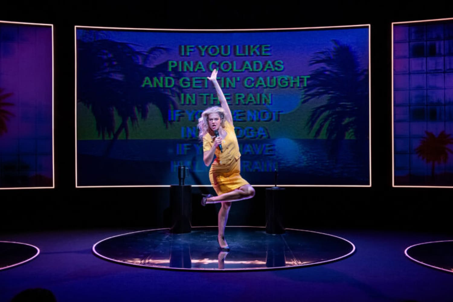 Jamie Godwin's projections are one of the show's highlights. (Photo by Magnus Stark, courtesy of GableStage)
