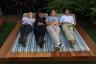 Anthony Dauksis, Michael Thompson, Sebastian Hernandez and Santiago Hernandez relax poolside at Vagabond Motel