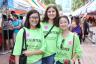 Volunteers Valeria Peralta, Raina Levin and Emma Lam