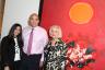 Miami Beach Commissioners Micky Steinberg, Ed Tobin and Joy Malakoff next to Adolph Gottlieb's "Dawn"