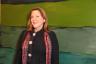 Miami Beach Commissioners Deede Weithorn next to Sean Scully's "Landline Green Lake"