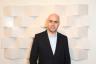 Artist Laurent Grasso next to his "Anechoic Wall"