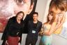 Carol P Kingsley and Mimna Montes de Oca with artist Darian Mederos