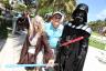 George Neary poses with Jedi and Darth Vader.