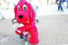 Jude poses with Clifford the Big Red Dog.