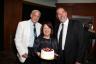 Actor's Playhouse Chairman of the Board Dr. Lawrence Stein and Executive Producing Director Barbara S. Stein celebrate Director David Arisco's birthday.
