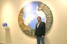 Alberto Blanco Ucaima with artwork entitled “Space Travel” by Milton Becerra.