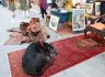 Lexi the Great Dane with some antiques from the Antique Collectible Market