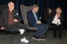 Rabbi Efrat Zarren Zohar moderates a question-and-answer session with Director 		Ron Frank and Screenwriter Glenn Kirshbaum