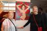 Vicki Prail and Jeanne Covert, with Jasmin Genao's work  “It Will Be What It Will Be,” 	which was inspired by Prail
